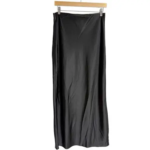 House of Harlow 1960 Satin Cropped Camisole & Maxi Skirt 2PC Set Black