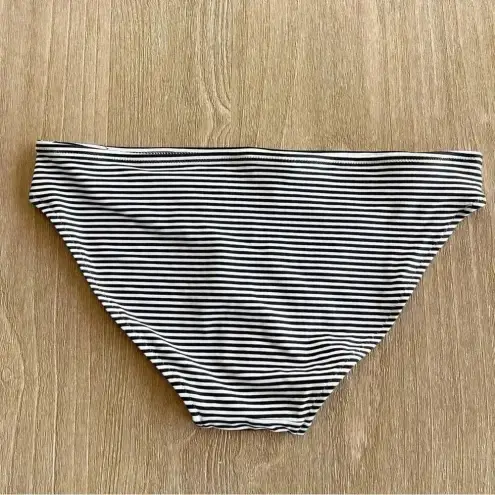 Aerie  Printed Swim Bikini Bottom in True Black White Stripe Size Medium NWOT