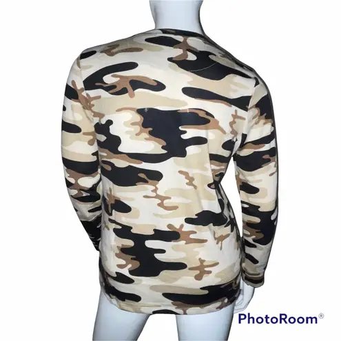 jo&co Denim & Heavenly Jersey Camouflage Long Sleeve Top
