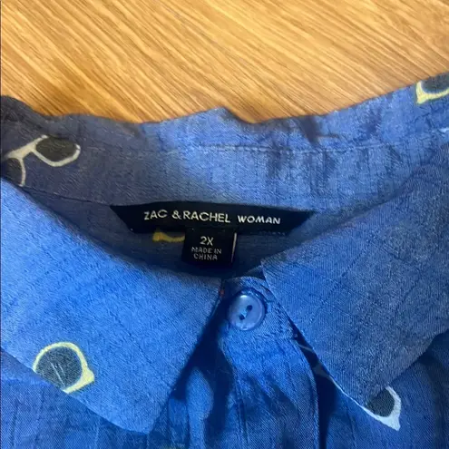 Zac & Rachel Blue Casual Button Down Shirt size 2X