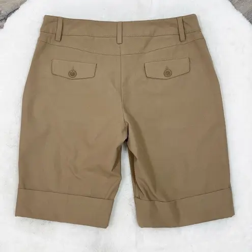 INC International Concepts Cuffed Hem Bermuda Shorts Khaki Tan 6