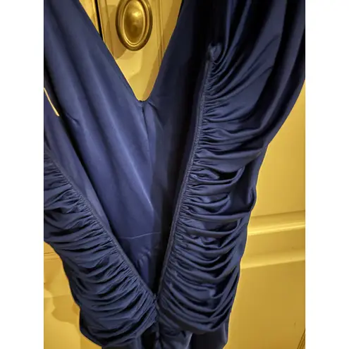 Tadashi Shoji Women's Blue Ruched Bodycon Cocktail Party Dress Medium