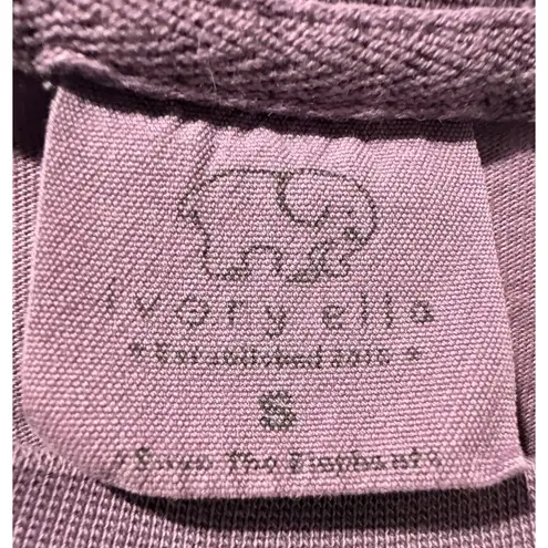 Ivory Ella  Womens Long Sleeve Pocket T Shirt Elephant Mauve Purple Small