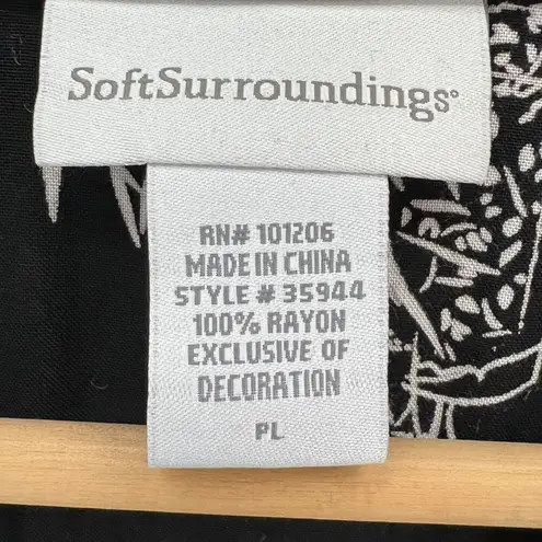 Soft Surroundings Tunic Top PL Black Pagoda Lantern Asymmetric Blouse Lagenlook