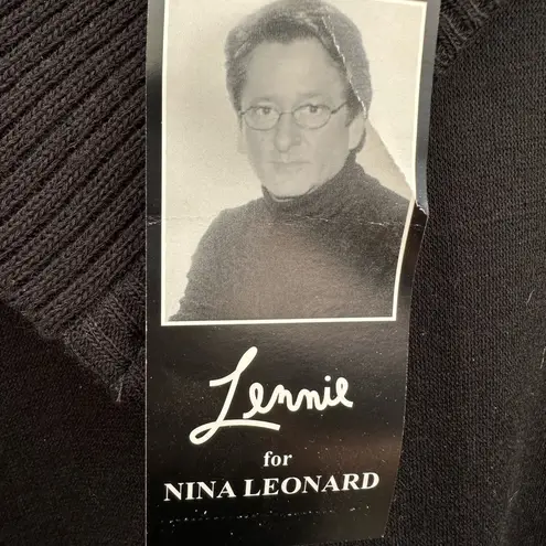 Nina Leonard Black Cape With Zip Collar