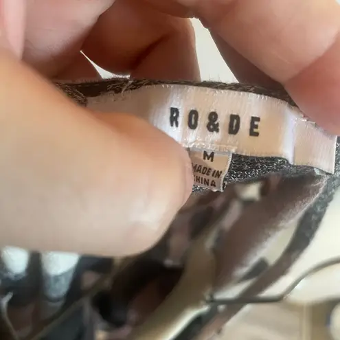 Ro & De Plaid Bell Sleeve Bow Back Blouse sz Medium