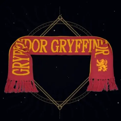 Gryffindor Embroidered Knit Scarf Making of Harry Potter Warner Bros Studio Tour Red