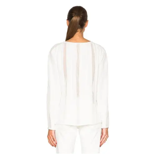 L'Agence L’agence silk Magnolia Angela v‎ neck blouse Sz Small White