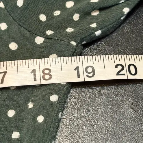 41 Hawthorn Dark Green with Polka Dots Midi Dress size Large White