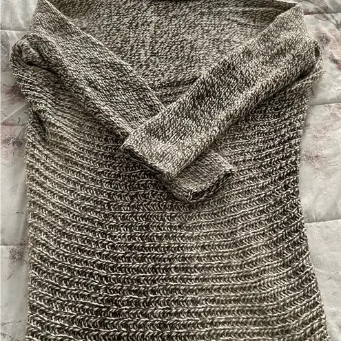 Tumi Peruvian baby alpaca & wool marled gray shawl collar open front cardigan S