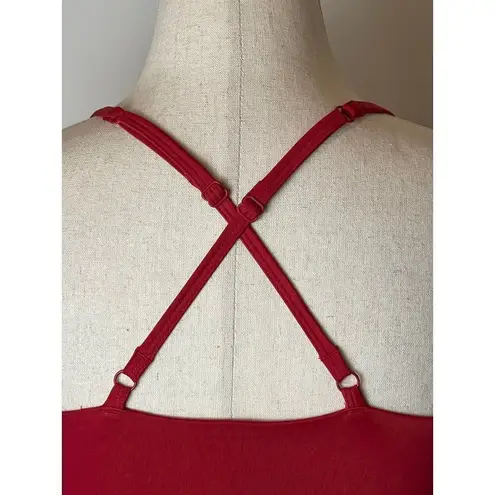 Girlfriend Collective Red Juliet Strappy Criss Cross Back Sports Bra XXS