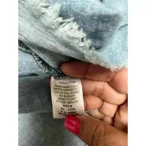 Cotton Bleu Strapless Denim Dress With a Raw Hem Blue Size M