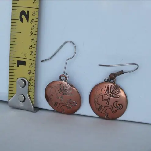 Stylish Copper Vintage Earrings, Boho Style Southwestern Jewelry Orange