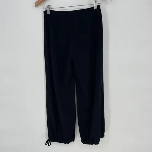 Babaton 1-01 Black Cropped Drawstring Hem Wide Leg Pants Size 00