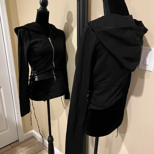 Hoodie Jacket Sweater Sweatshirt Blouse Top Tee Short Cardigan Blazer Black Size M