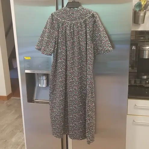 Vintage 80's HerbCraft II House Coat Duster Cottagecore Prairie Floral Medium