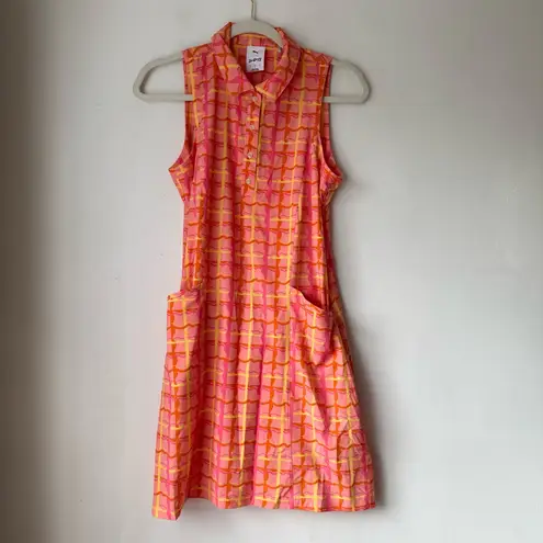 Puma  x Dani Dazey Pink Plaid Patterned Golf Dress S