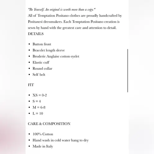 NWT Temptation Positano Dress