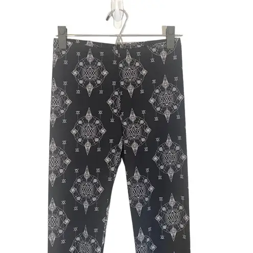 Foster Grant Folter Black & White Geo Goth Alternative Leggings Women Sz M