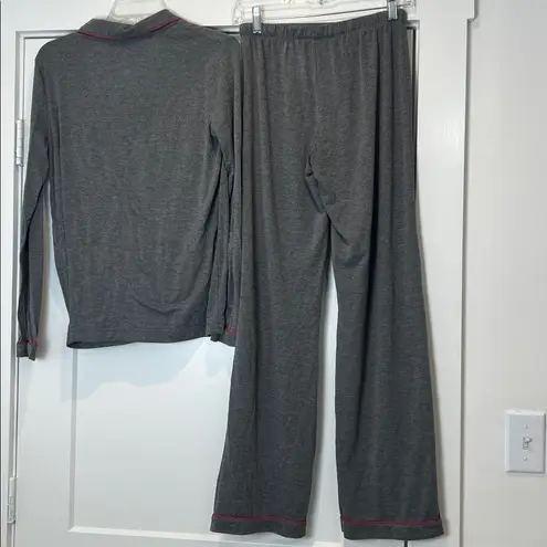 Gilligan & Omalley Charcoal Pajama Set with Fuchsia Trim size S/XS. Gray