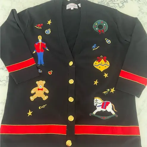 Westbound Vintage Christmas Appliqué Cardigan Sweater Size M MEDIUM
EUC