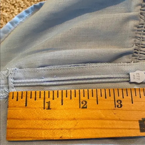 English Factory Floral Embroidered Puff Slv Babydoll Powder Blue Multi XS *flaw