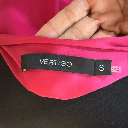 Vertigo Paris Pink Asymmetrical Bell Sleeve Blouse