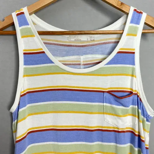 prAna Tank Top Foundation Scoop Neck Women Morning Glory Stripe Shirt Small