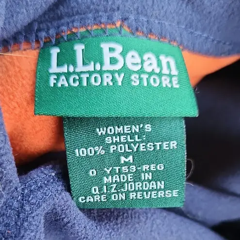 L.L. Bean Full Zip Vest Navy Orange Medium Blue