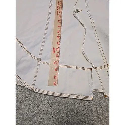 Farm Rio White Wave Denim Maxi Skirt Sz 31 Boho Festival Western NWT $195