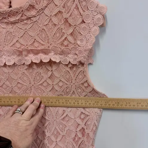 Julia Jordan blush lace sleeveless mockneck dress size 10