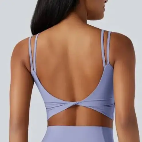 Halara NWT Purple UltraSculpt Double Strap Twisted Backless Yoga Tank Top
