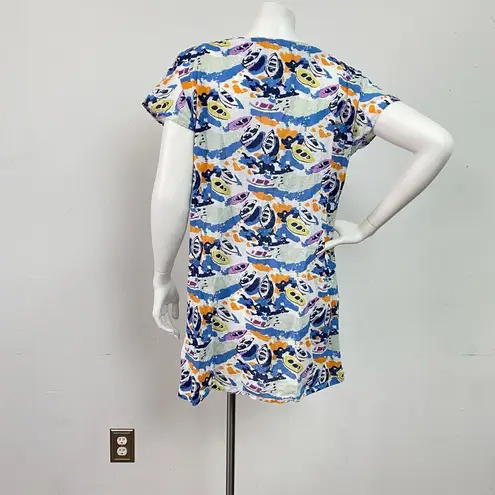 Boden USA Boden Women's V-Neck 100% Cotton Boat Print Mini Kaftan Dress Size 8