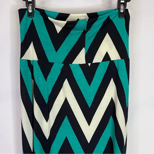 TOVIA Green Navy White Chevron Stripe Maxi Skirt Medium