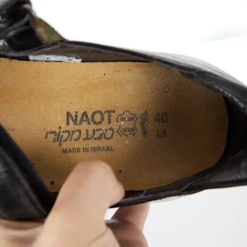 NAOT Adriatric Black Leather MaryJane Clog Women's Size 40