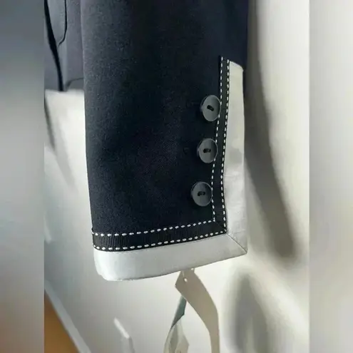 Harvé Benard New With Tags Harve Benard Jacket Blazer Black White Ribbon Trim Women’s Size 12