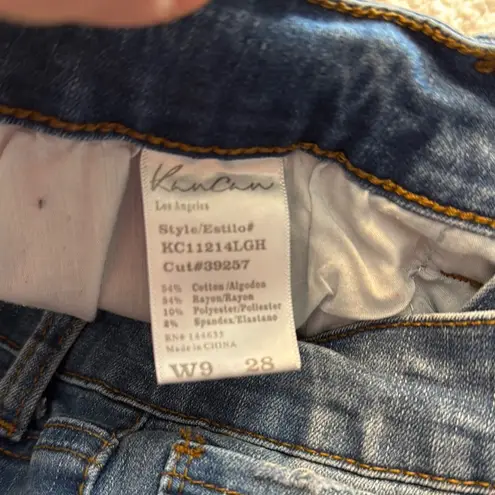 KanCan Medium Wash Skinny Jeans Slightly Distressed Blue Size 28