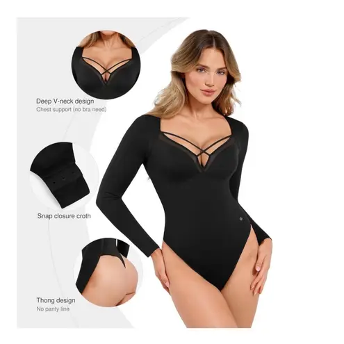 NWT Popilush Long Sleeve Deep V