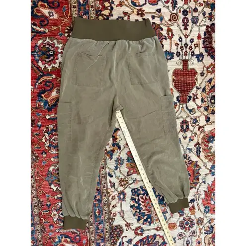 Maeve by Anthropologie Cargo Jogger Pants Olive Green Pull-On Cotton Blend