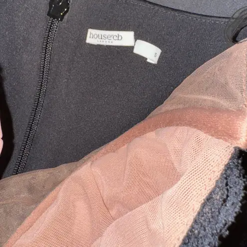 House Of CB NWOT  'Jadore' Black Lace and Satin Strapless Mini Dress sz S