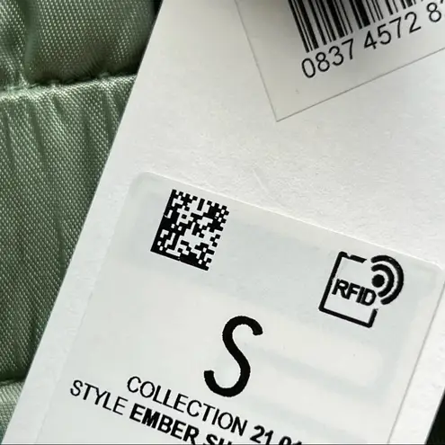 Samsoe Samsoe Ember Vineyard Green Textured Tie Paperbag Waist Shorts Size Small