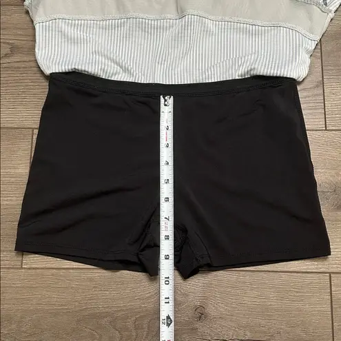 lucky in love 13” Layered Tier Tennis Skirt Skort Black White Stripe Medium