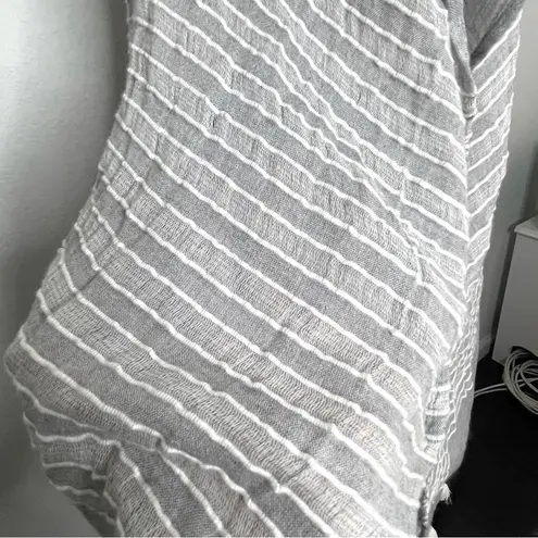 Swimsuit Cover Up Top Festival wear Grey stripe with tassels Size M