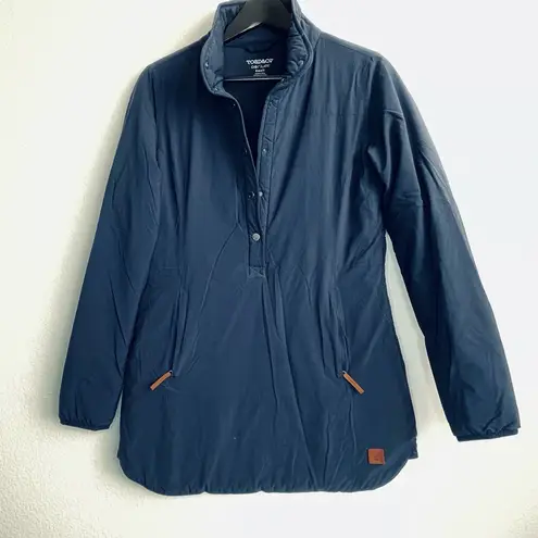 Toad & Co Aeriem Jacket Cozy and Cute navy blue long sleeves hand warmer pocket