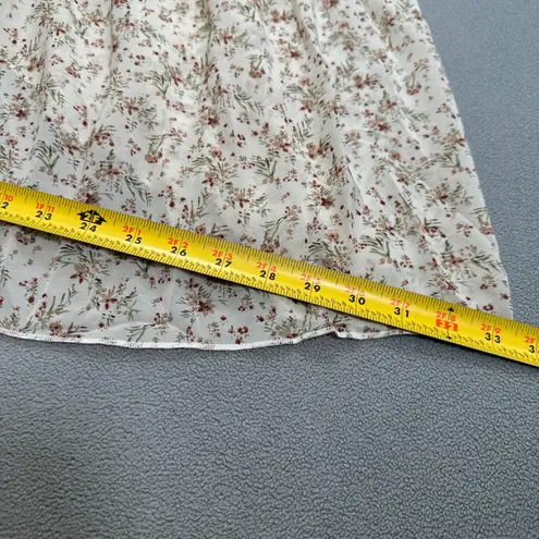 NWT S DEER Sun Dress Cream Floral Smocked Ruffle Sleeve Summer Spring S.Deer Mid Brown