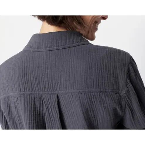 Faherty Women's Dream Cotton Gauze Elise Organic Cotton Blouse in Washed Black,M