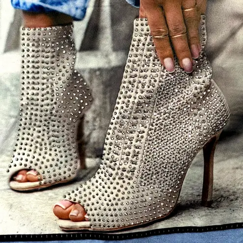 Studs Rhinestones Alyssa Rhinestones Studs Tee Shirt Blue size XS