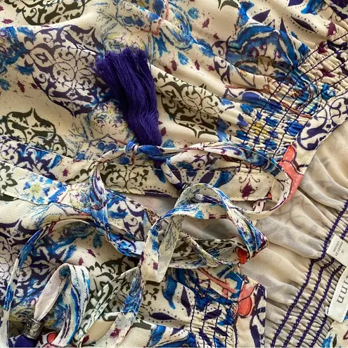 Daniel Rainn Bohemian Print Blouse w/tassels