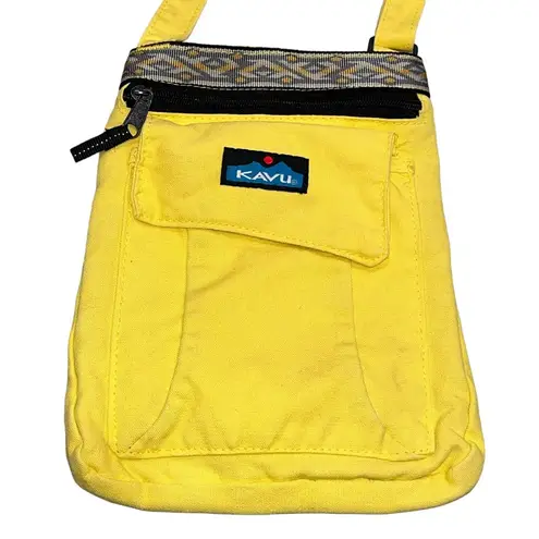 KAVU Keeper Yellow Canvas Crossbody Messenger Bag
