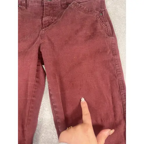 Kuhl Legendary Pants Womens Sz 8 Maroon Red Slim Stretch Cotton *